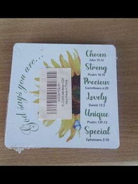 🌷Sunflower Faith - Inspirational Scripture Design Desk Sign  - With Easel